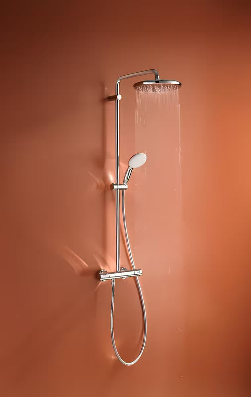 Tuš sustav Grohe Tempesta System s termostatskom miješalicom u krom izvedbi s nadglavnim i ručnim tušem