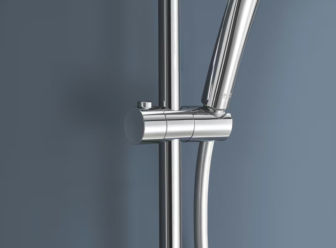 Tuš sustav Grohe Vitalio Joy XXL 310 s termostatom u krom izvedbi, s nadglavnim i ručnim tušem