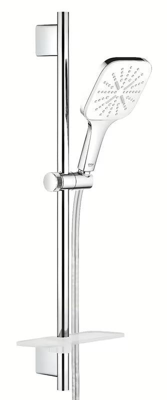 Kromirani tuš set Grohe Vitalio smartactive Cube s ručnim tušem s 3 mlaza, šipkom, crijevom i policom EasyReach.