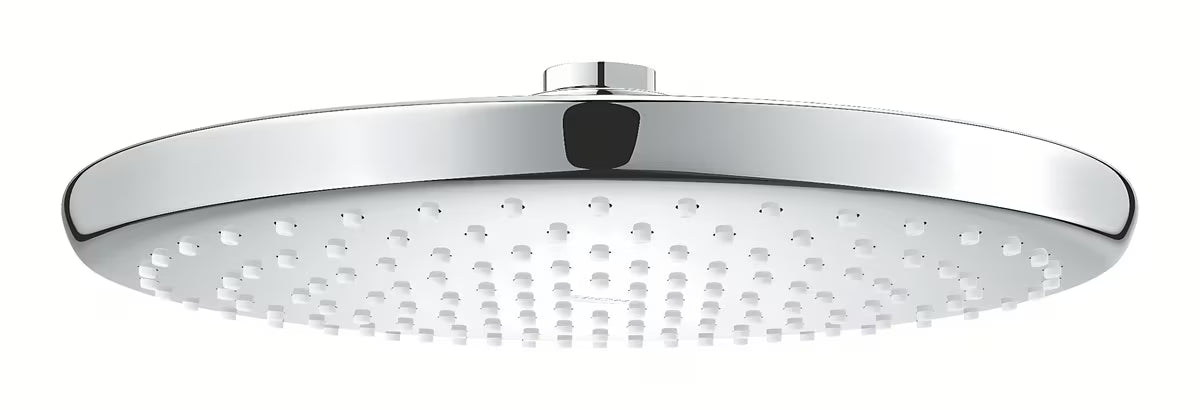 Okrugla nadglavni tuš Grohe Vitalio Start 250 u krom izvedbi s mlazom Rain i promjerom 250 mm.