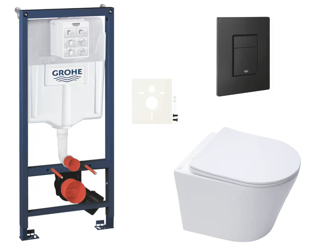 Viseći WC set SAT Infinitio s instalacijskim modulom Grohe Rapid SL i aktivacijskom tipkom Even