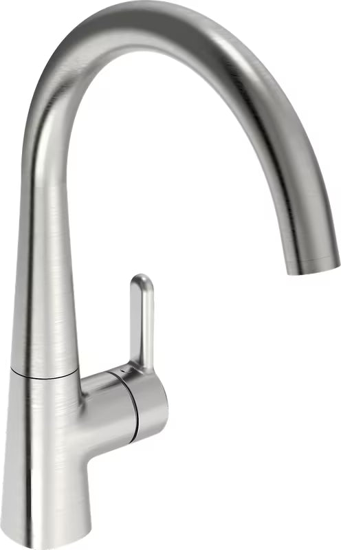 Hansa Designo jednoručna baterija stojeća miješalica za sudoper s okretnim izljevom u izvedbi brušeni čelik