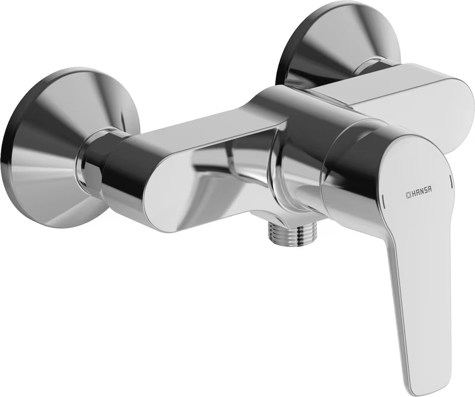 Kromirana jednoručna baterija zidna miješalica za tuš Hansa Ha224 zaobljenog dizajna