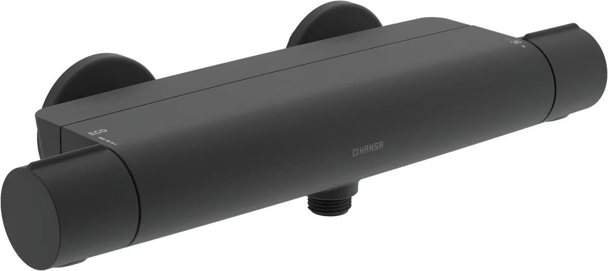 Hansa Optima termostatska zidna miješalica za tuš u crnoj mat boji s mat površinom