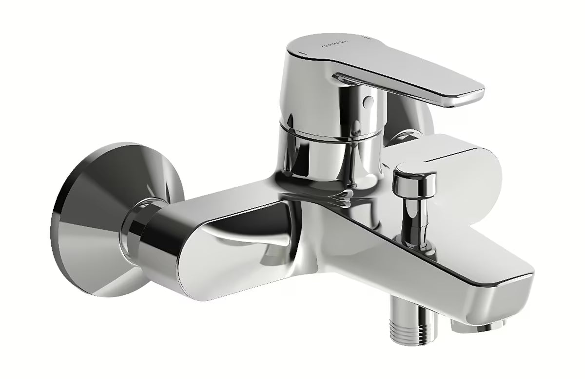 Kromirana jednoručna baterija zidna miješalica za kadu Hansa Polo s preklopnikom izljev/tuš