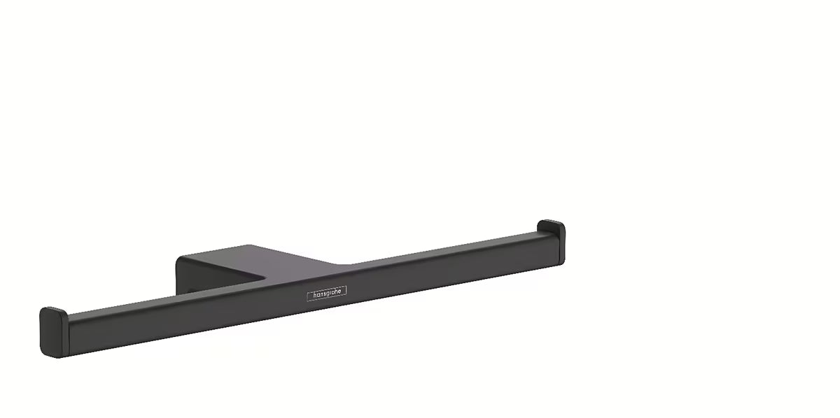 Dvostruki držač toaletnog papira Hansgrohe addstoris u mat crnoj izvedbi za zidnu montažu