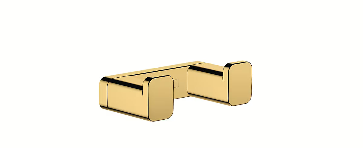 Hansgrohe addstoris dvostruka kuka za ručnik u sjajnoj zlatnoj izvedbi pro za zidnu montažu