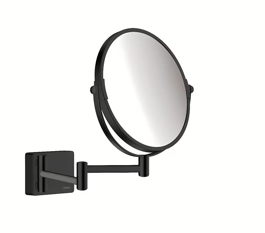 Sklopive kozmetičko ogledalo Hansgrohe addstoris u mat crnoj boji pro za brijanje i šminkanje