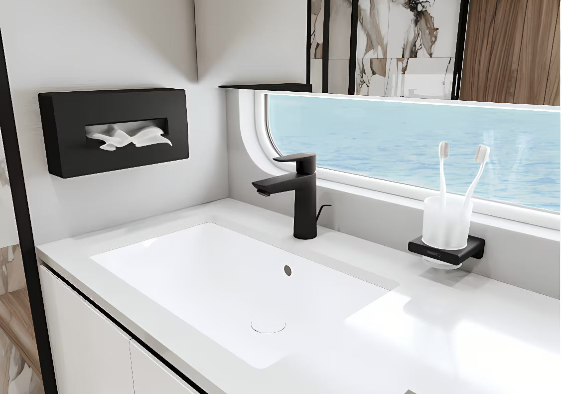 Hansgrohe addstoris dozator higijenskih vrećica u mat crnoj boji pro modernu kupaonicu.