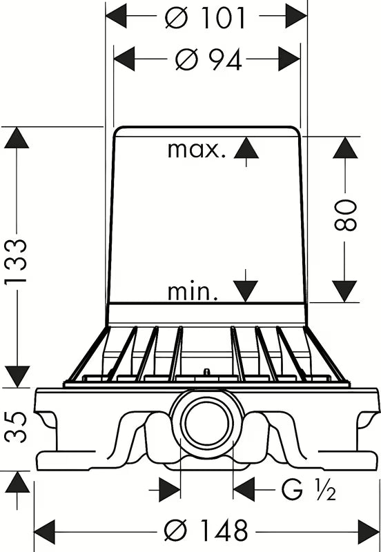 Podžbukno tijelo Hansgrohe Axor Starck pro za ugradnju na grubi pod