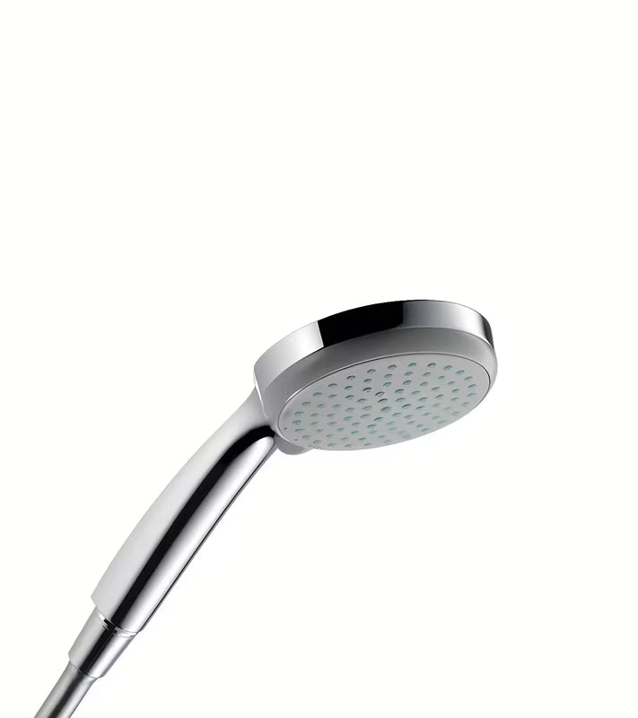 Kromirani ručni tuš Hansgrohe Croma 100 Vario promjera 100 mm i s četiri vrste mlaza.