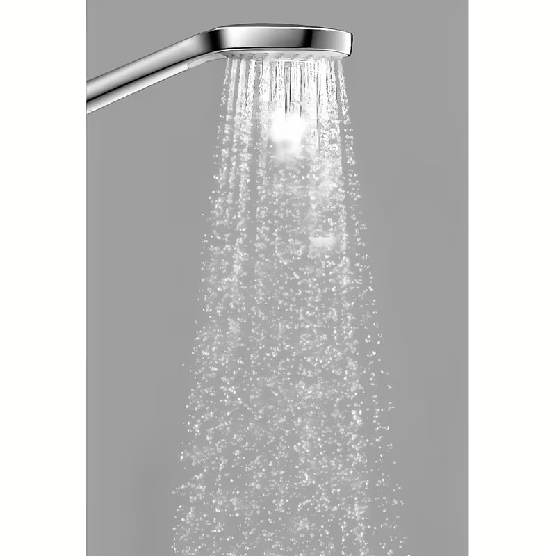 Kromirani ručni tuš Hansgrohe Croma 100 Vario promjera 100 mm i s četiri vrste mlaza.