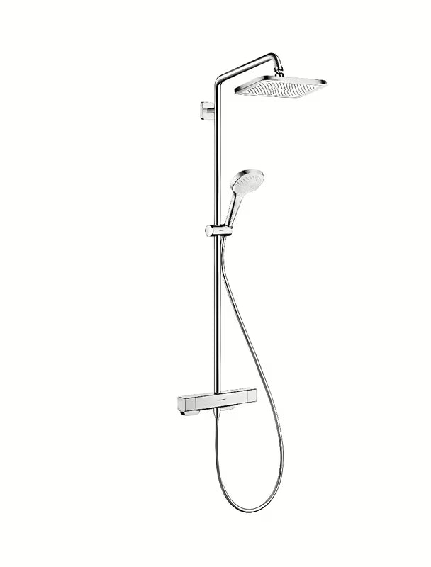 Hansgrohe Croma E tuš sustav s termostatskom miješalicom u krom izvedbi s nadglavnim i ručnim tušem