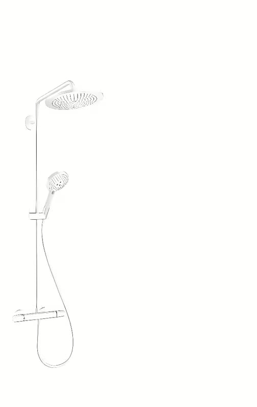 Hansgrohe Croma-Select tuš sustav s termostatskom miješalicom u mat bijeloj boji, s nadglavnim tušem 280 mm