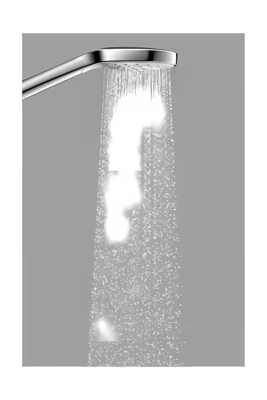 Ručni tuš Hansgrohe Croma Select E u bijelo-krom izvedbi s tipkom Select, promjera 110 mm