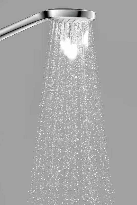 Ručni tuš Hansgrohe Croma Select E u bijeloj i krom izvedbi s tipkom Select i promjerom glave 110 mm