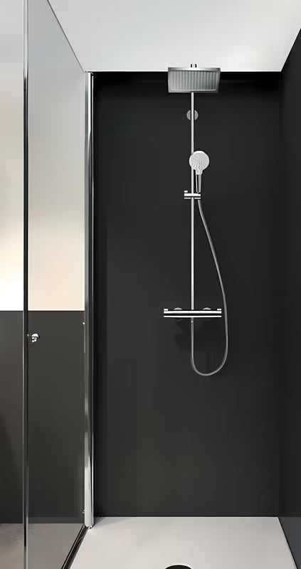 Hansgrohe Crometta E tuš sustav s termostatskom miješalicom u krom izvedbi s nadglavnim i ručnim tušem