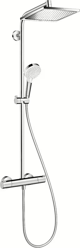 Hansgrohe Crometta E tuš sustav s termostatskom miješalicom u krom izvedbi s nadglavnim tušem 240 mm i ručnim tušem