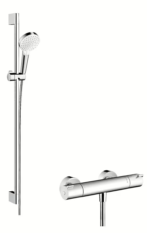 Hansgrohe Crometta termostatska miješalica za tuš s tuš setom u bijeloj i krom boji