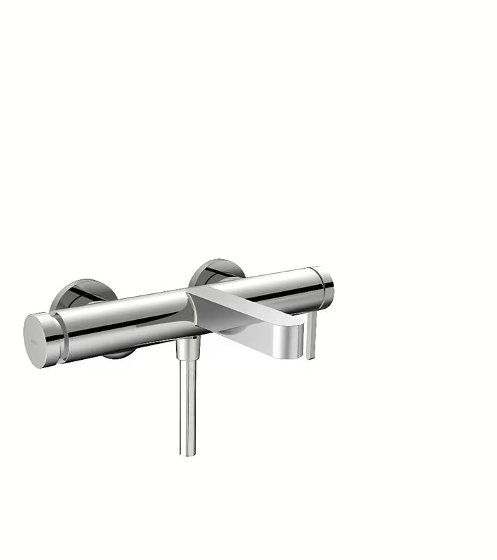 Zidna kadna jednoručna baterija slavina hansgrohe Finoris u krom izvedbi s tipkom Select