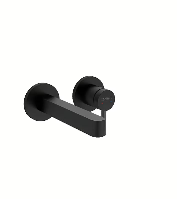 Podžbukna miješalica za umivaonik hansgrohe Finoris pro za zidnu montažu u mat crnoj boji