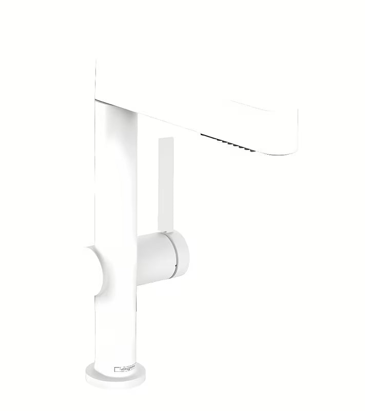 Hansgrohe Finoris umivaonička jednoručna baterija slavina u mat bijeloj boji s izvlačivim tušem i tipkom Select