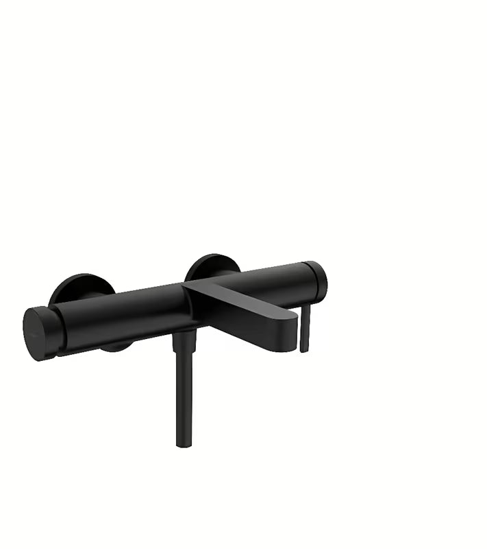 Zidna jednoručna baterija miješalica za kadu hansgrohe Finoris u crnoj mat izvedbi s preklopnikom Select