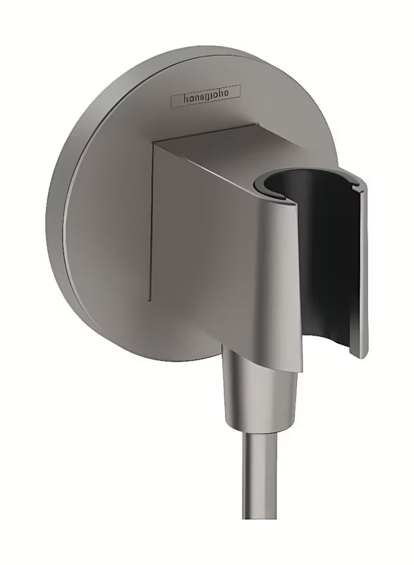 Hansgrohe fixfit S podžbukni priključak s držačem tuša u završnoj obradi brušeni crni krom.