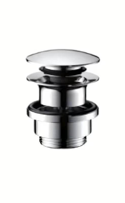 Kromirana odvod za umivaonik Hansgrohe s upravljanjem Push-Open pro umivaonici s preljevom.