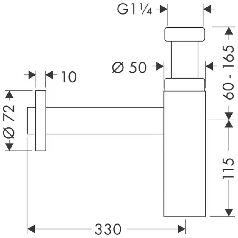 Kromirani sifon za umivaonik Hansgrohe Flowstar pro za elegantnu ugradnju u kupaonici.