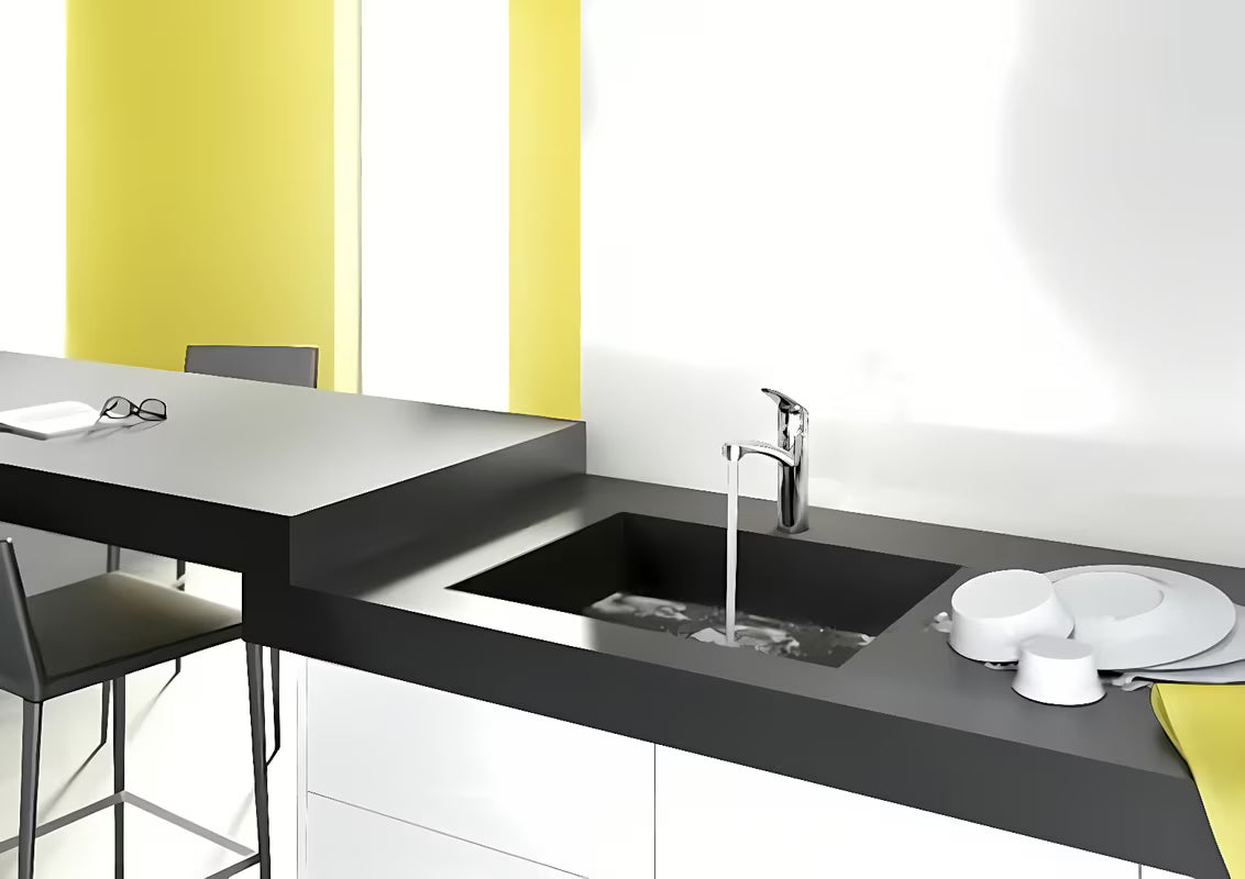 Kromirana stojeća miješalica za sudoper Hansgrohe HG248 s okretnim izljevom i tehnologijom EcoSmart