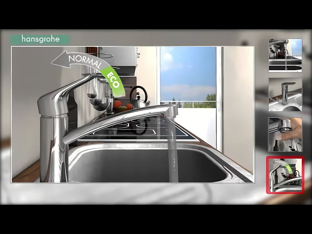 Kromirana stojeća miješalica za sudoper Hansgrohe HG248 s okretnim izljevom i tehnologijom EcoSmart