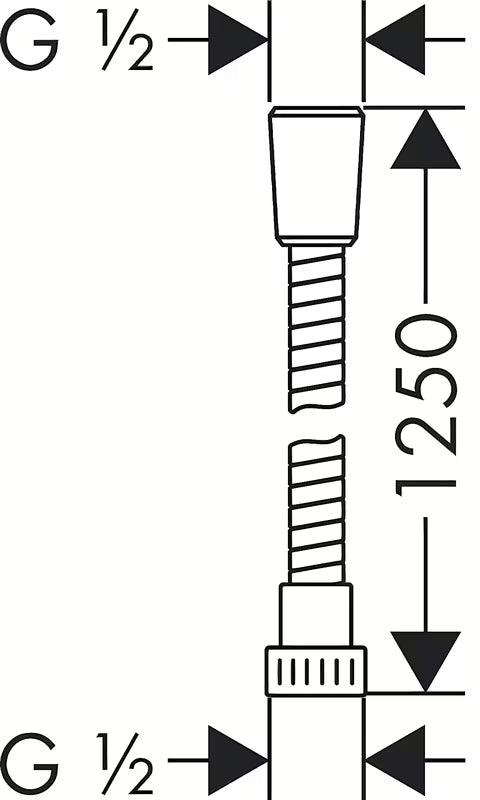 Tuš crijevo Hansgrohe Metaflex u krom izvedbi, duljina 1,25 m, s navojem G ½.