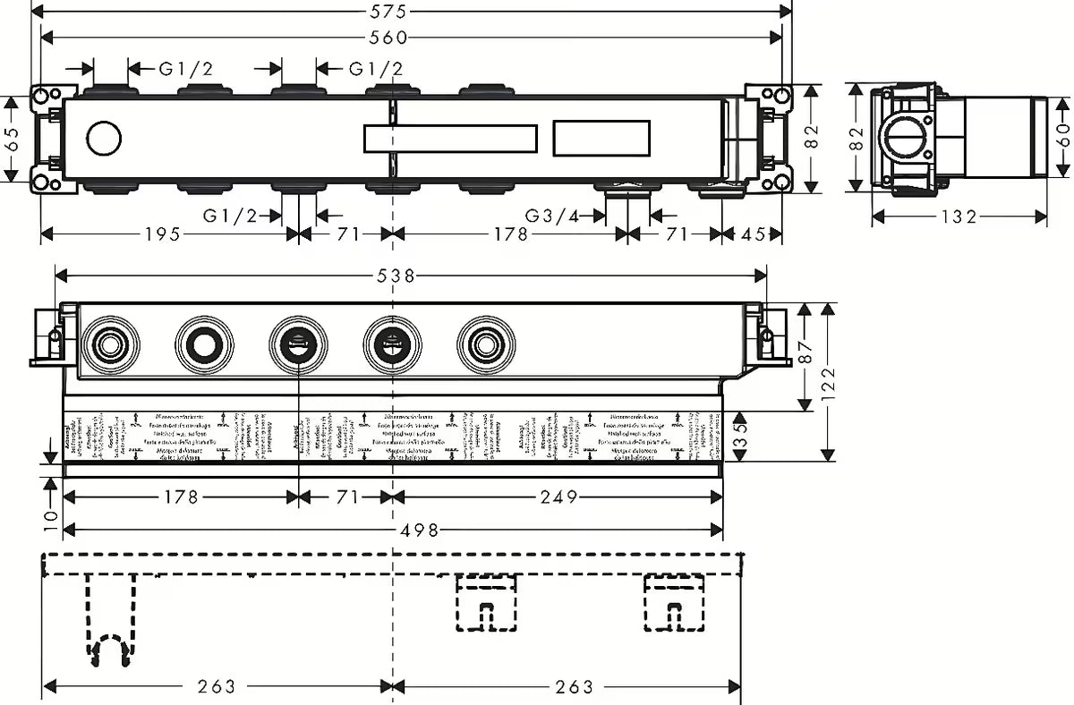 Hansgrohe rainselect podžbukno osnovno tijelo pro termostatska miješalica za tuš s tri funkcije