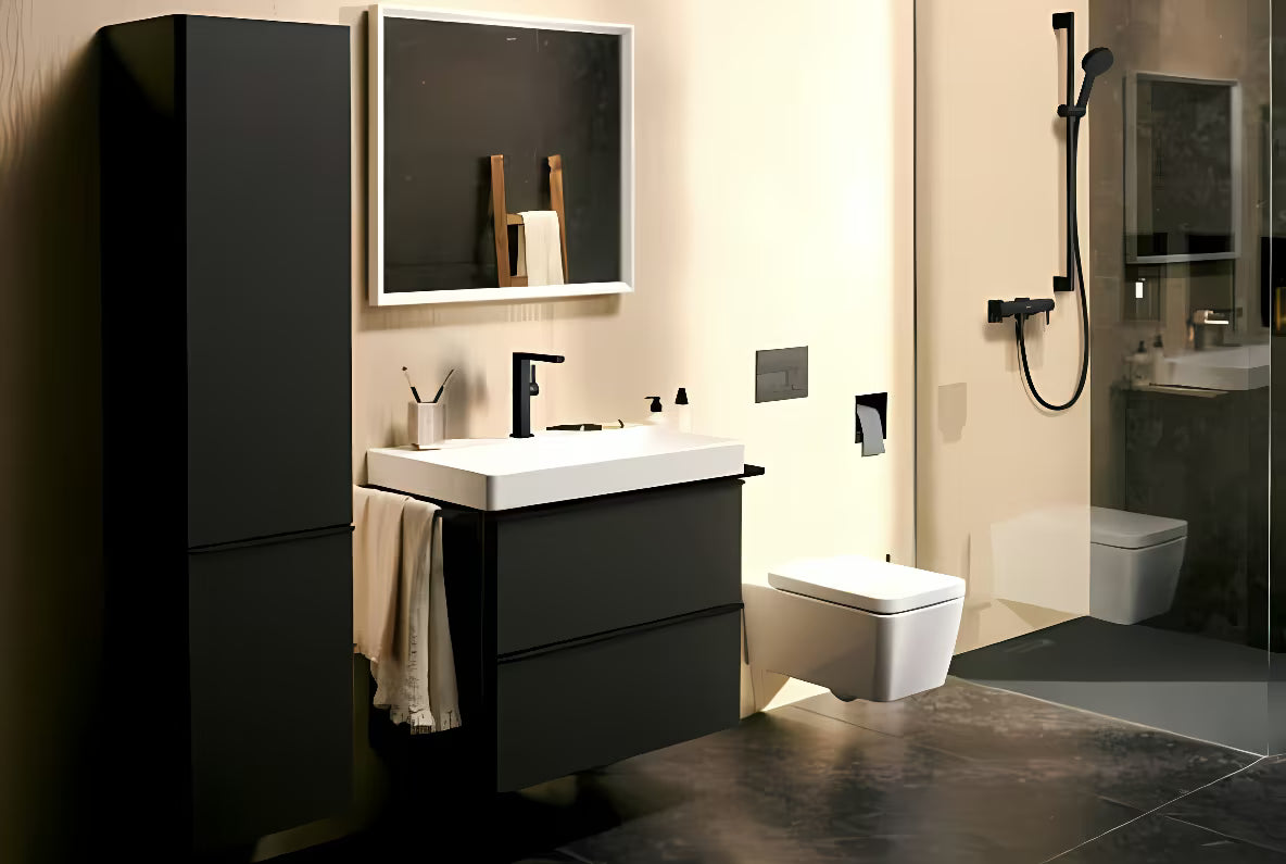 Hansgrohe Pulsify Select 105 ručni tuš u mat crnoj boji s prebacivanjem Select i mlazom PowderRain