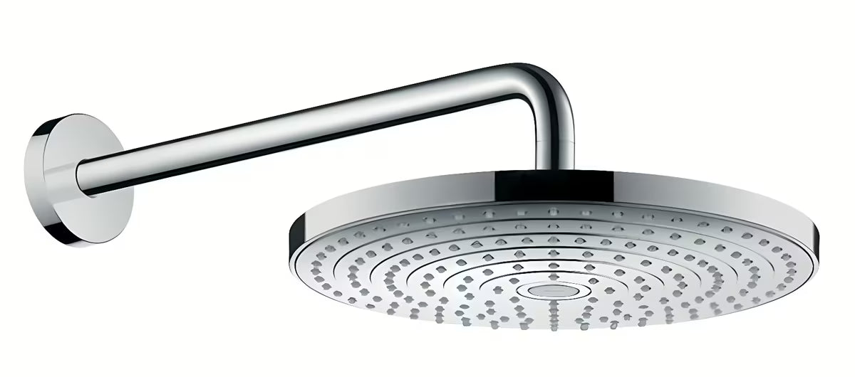 Nadglavni tuš hansgrohe Raindance Select S 300 2jet sa tuš krakom u kromu pro za zidnu montažu.