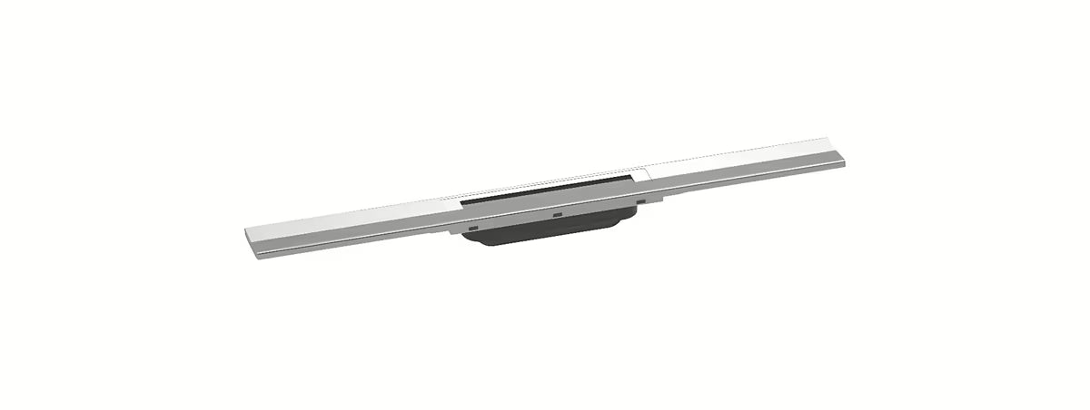 Tuš kanalica hansgrohe raindrain Flex 70 cm od brušenog nehrđajućeg čelika s dizajnerskim pokrovom.