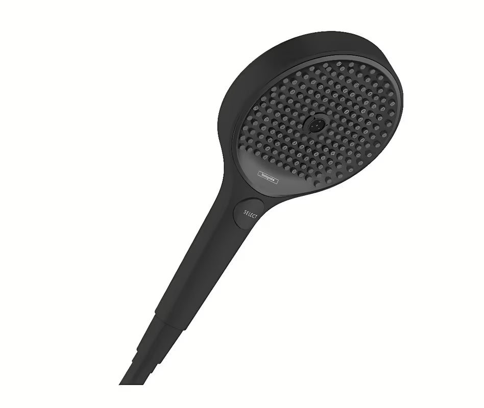 Ručni tuš Hansgrohe Rainfinity 130 3jet u mat crnoj izvedbi s antracitnom tuš pločom