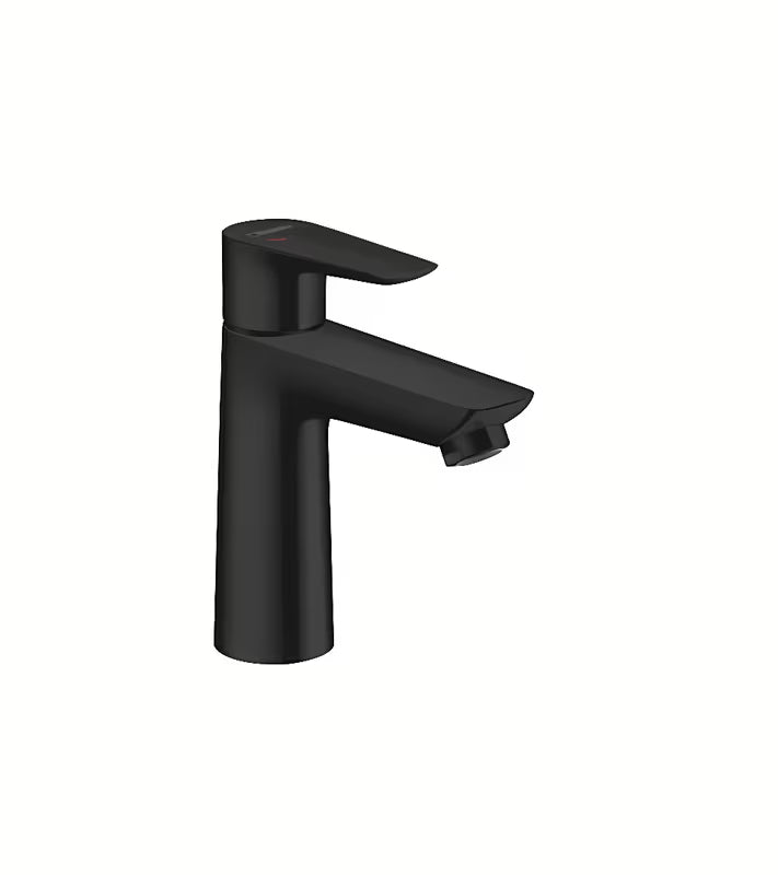 Hansgrohe Talis E 110 CoolStart jednoručna baterija miješalica za umivaonik u mat crnoj izvedbi s odvodnom garniturom