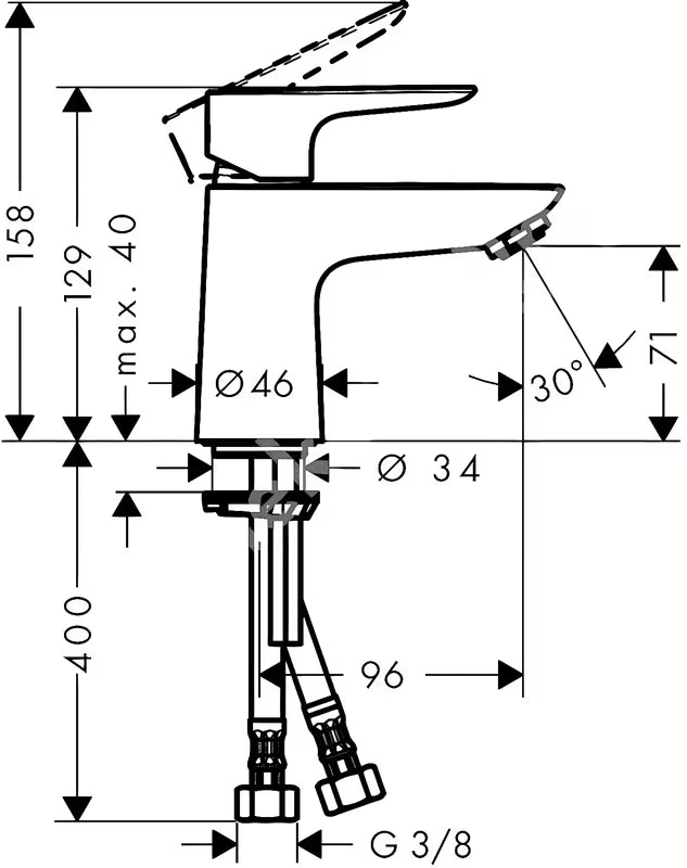 Kromirana jednoručna baterija miješalica za umivaonik Hansgrohe Talis E 80 bez odvoda