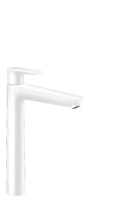 Hansgrohe Talis E visoka miješalica za umivaonik u mat bijeloj boji bez odvoda
