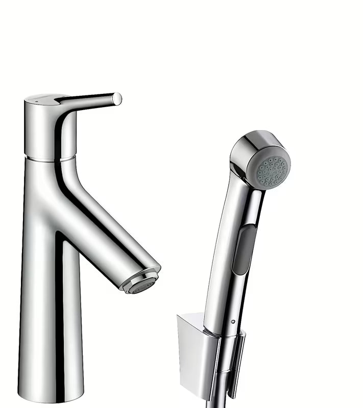 Hansgrohe Talis S kromirana jednoručna baterija miješalica za umivaonik s bide tušem Bidette i Push-Open odvodom