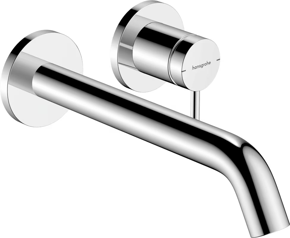Kromirana podžbukna miješalica za umivaonik Hansgrohe Tecturis S pro za zidnu montažu s ručicom.
