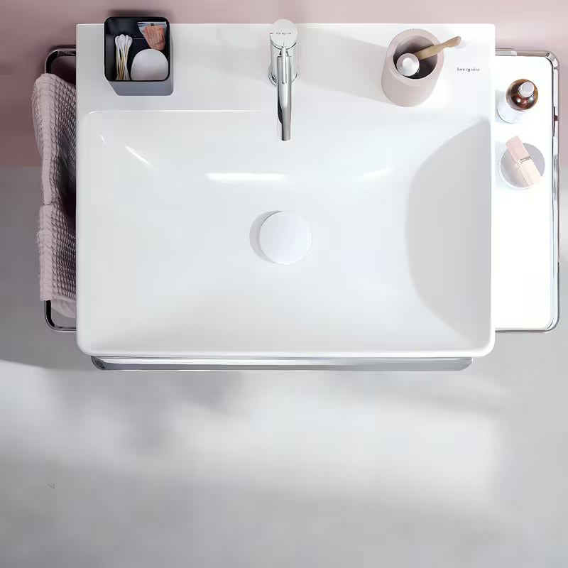 Kromirana jednoručna baterija miješalica za umivaonik Hansgrohe Tecturis S 110 CoolStart s odvodom i poteznim ispustom