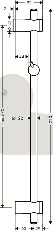 Hansgrohe Unica Reno tuš šipka u krom izvedbi s klizačem i držačem tuševi