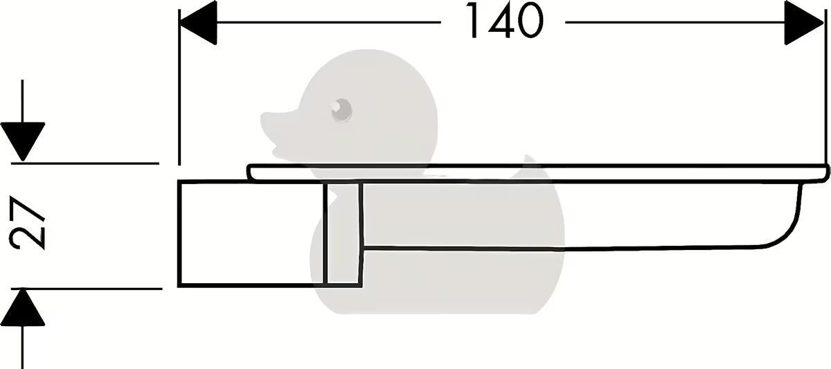 Prozirni posuda za sapun Hansgrohe Unica'S od prozirne plastike s držačem pro tuš šipku