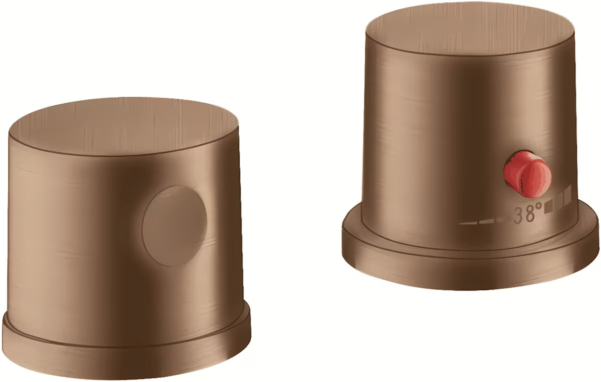 Hansgrohe Uno termostatska miješalica za kadu na rub kade u izvedbi brushed red gold s mat površinom.