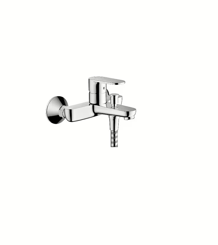 Zidna jednoručna baterija miješalica za kadu Hansgrohe Vernis Blend u krom izvedbi pro kadu i ručni tuš.