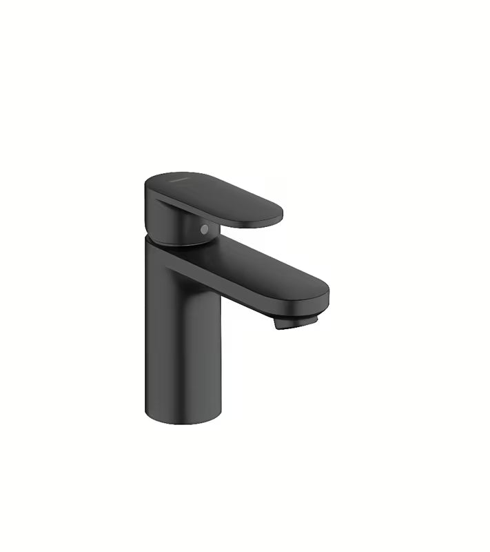 Umivaonička jednoručna baterija slavina hansgrohe Vernis Blend 100 u crnoj mat boji s odvodom i podizačem