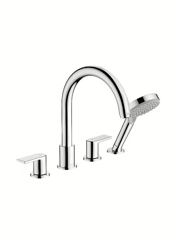 Hansgrohe Vernis Shape ventilna miješalica za kadu na rub kade u krom izvedbi s ručnim tušem